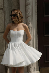 Simple Ivory with Ruffles Wedding Dress Modern Sleeveless Bow Satin Mermaid Court Train Bridal Gown Princess Vestido De Novia
